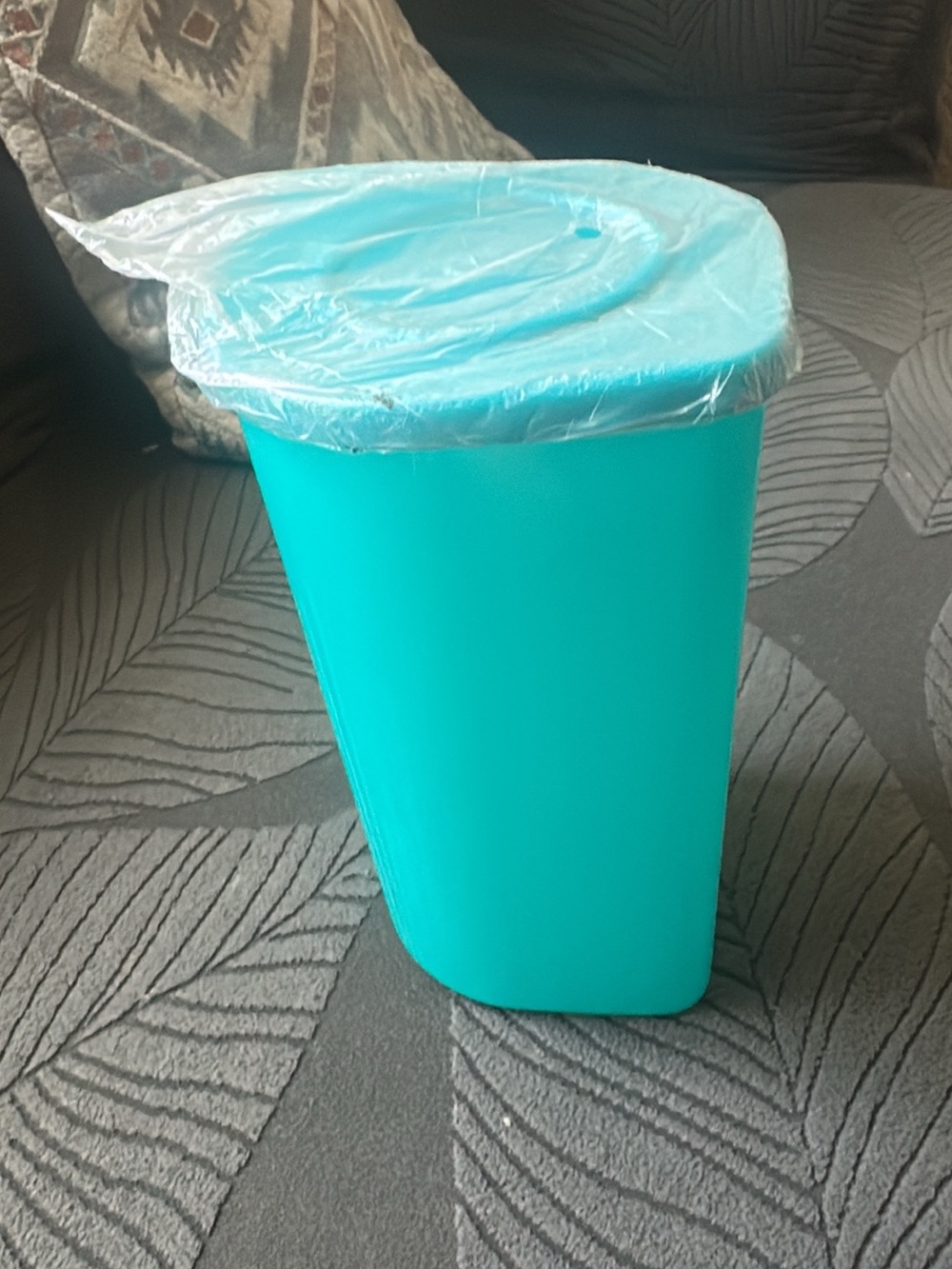 Tupperware Teal Storage Bin with Lid